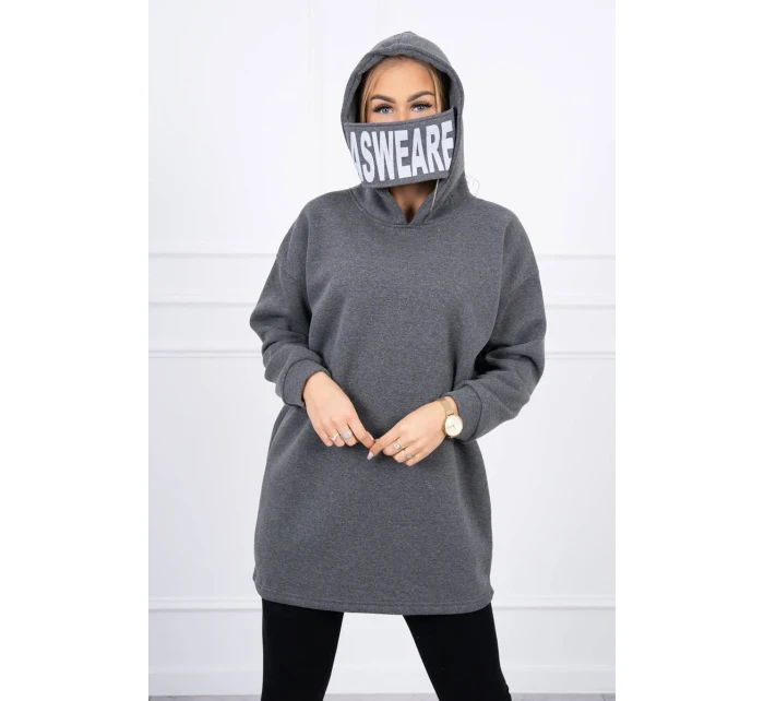 Zateplená mikina s kapucňou v grafitovej farbe Zateplená mikina s kapucňou v grafitovej farbe