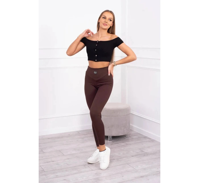 Pruhované legíny hnědé Pruhované legíny hnědé