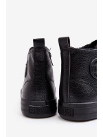 Ocieplane Męskie Trampki  Na Suwak Czarne Big Star MM174012