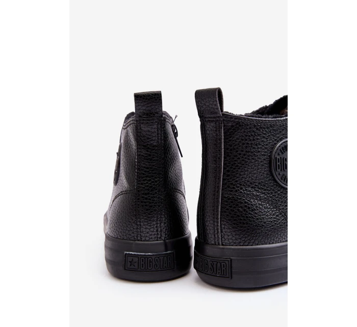 Ocieplane Męskie Trampki  Na Suwak Czarne Big Star MM174012