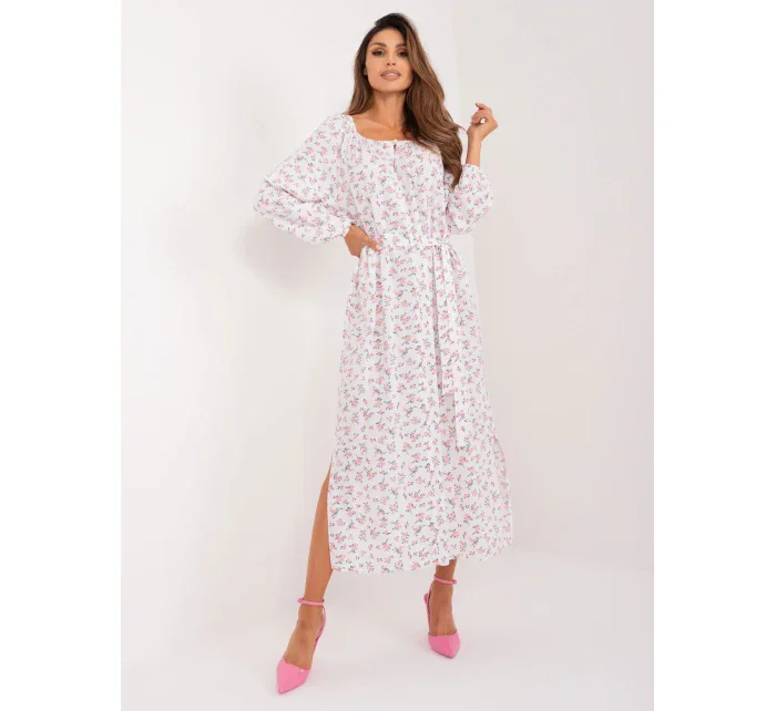 LK SK 509318 šaty.74 biela a ružová