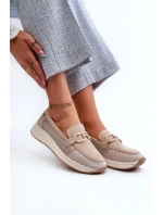 Dámske semišové mokasíny D&A Beige Dámske semišové mokasíny D&A Beige