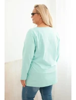 Dámská blůza Plus Size s lodičkovým výstřihem mátová