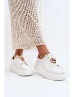 Dámské kožené tenisky model 21647474 bílé - CheBello