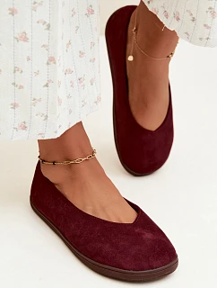 Dámske balerínky typu barefoot v bordovej farbe Hollin