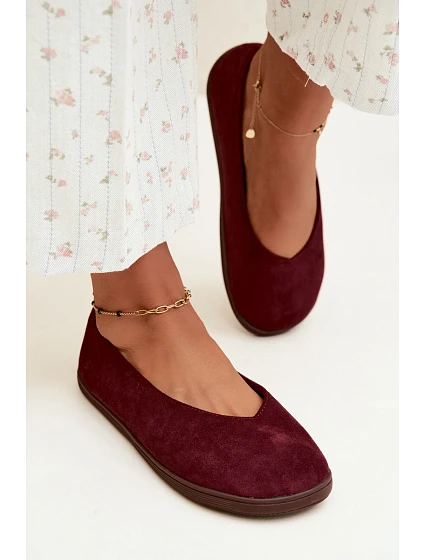 Dámské baleríny barefoot bordové Hollin