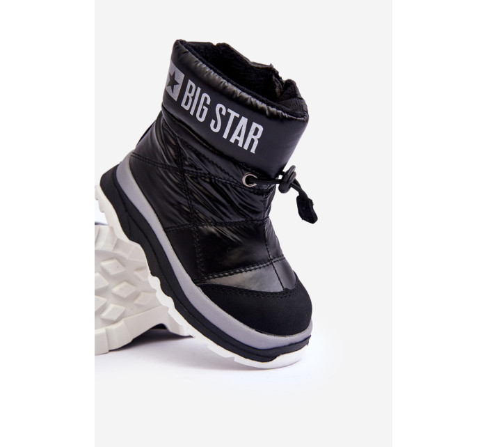 Detské zateplené snehové topánky so zipsom Black Big Star
