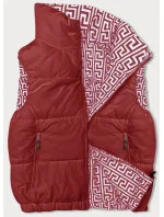 Dámsky krátky top bez rukávov so stojatým golierom červený (16M9092-270)