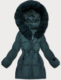 Tmavo zelená dámska zimná bunda s kapucňou S'West (B8550-10)