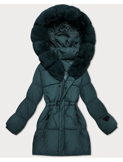 Zimowa kurtka damska z kapturem ciemny zielony model 21721864 - S'WEST