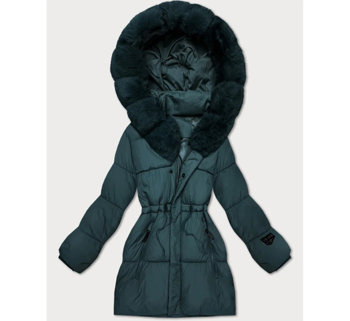 Zimowa kurtka damska z kapturem ciemny zielony model 21721864 - S'WEST