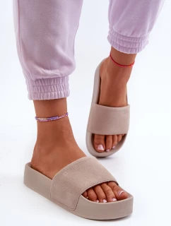 Dámské žabky na platformě z semiše Big Star model 21655526 béžové - Big Star Shoes