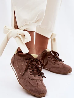 Dámské nízké tenisky s korálky Hnědé model 22095349 - Boto