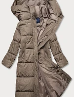 Dámska zimná bunda s kapucňou béžová (AG1-J9091)