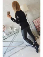 Vianočný sveter so sobom čierny