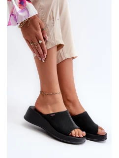 Pachnące Klapki Damskie Na Koturnie ZAXY LL285084 Czarne