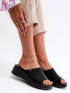 Pachnące Klapki Damskie Na Koturnie ZAXY LL285084 Czarne