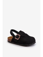 Chodaki Dziecięce Na Korkowej Platformie Czarne Vulagia Chodaki Dziecięce Na Korkowej Platformie Czarne Vulagia