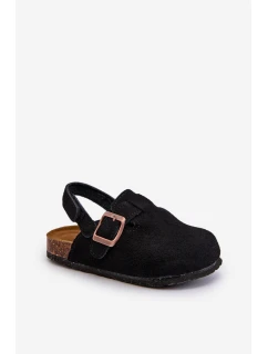 Chodaki Dziecięce Na Korkowej Platformie Czarne Vulagia