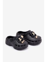 Klapki Dziecięce Dziewczęce Piankowe Z Kokardką I Ozdobami Czarne Selvana Klapki Dziecięce Dziewczęce Piankowe Z Kokardką I Ozdobami Czarne Selvana