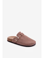 Dámské pantofle s přezkou tmavě béžové Lacey