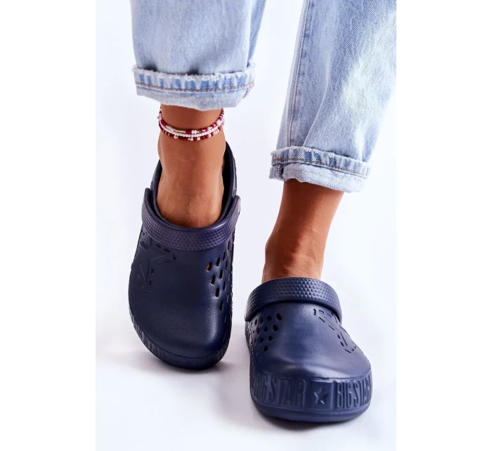 Dámské světlé pantofle Kroks Big Star II275002 námořnická modrá