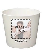 Biely keramický kvetináč s fotografiou - malý