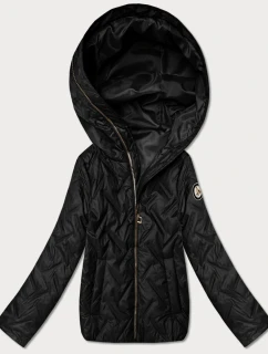 Cienka pikowana kurtka damska Goodlookin czarna (B8573-1)