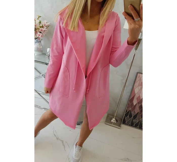 Voľná bunda s kapucňou ružová Voľná bunda s kapucňou ružová