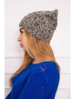 Fleecová čiapka Roksana K209 sivá+fialová+ecru