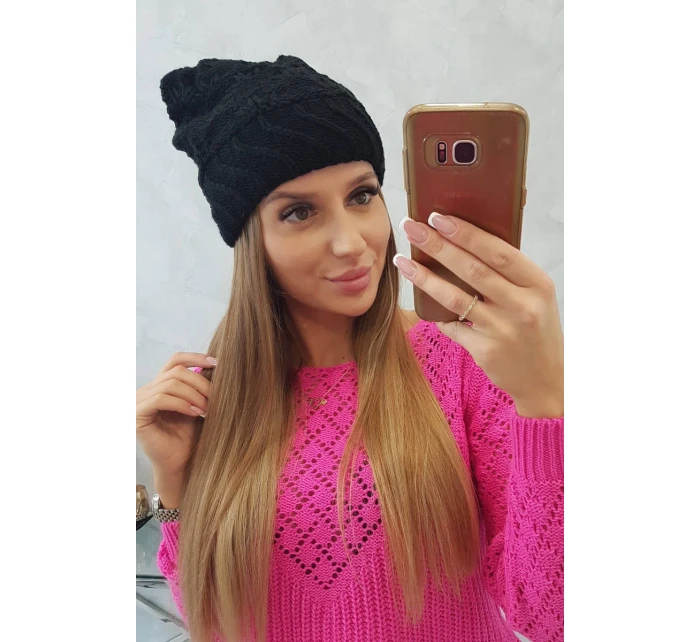 Dámská čepice Dagmara model 18751731 černá - K-Fashion Dámská čepice Dagmara model 18751731 černá - K-Fashion