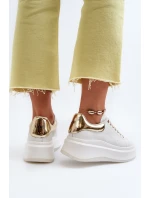 Dámské kožené tenisky model 21650209 Bílé - Goe Dámské kožené tenisky model 21650209 Bílé - Goe