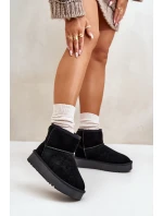 Dámské semišové zimní boty na platformě nad černé model 21670448 - Boto
