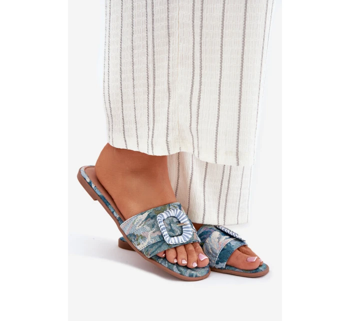 Ploché Dámské Pantofle S Modré model 21696506 - Boto Ploché Dámské Pantofle S Modré model 21696506 - Boto