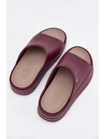 Klapki Damskie Na Platformie Big Star SS274425 Bordowe