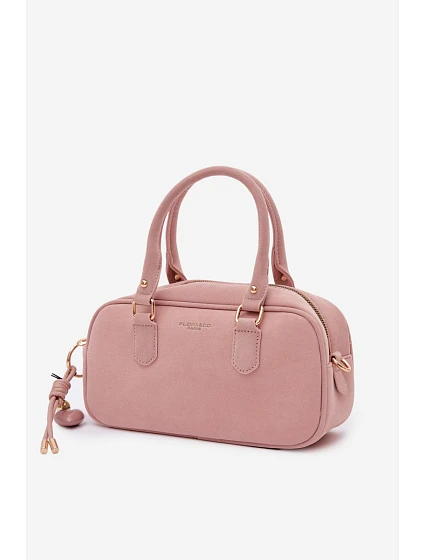 Malá kabelka typu Kufrík z eko semiše Růžová Annelle