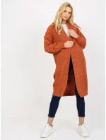 Dámsky sveter LO SW LK 3001 kardigan.82P tmavo oranžový