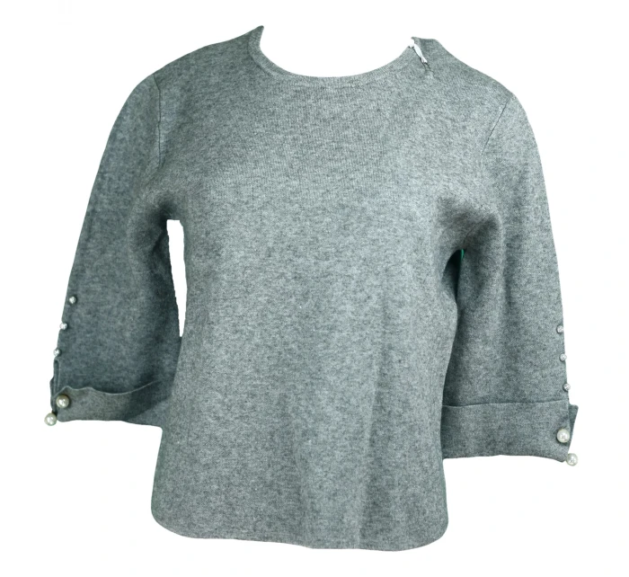 Dámsky sveter na rukávoch zdobený perličkami - Gemini