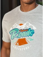 Pánské šedé tričko s potiskem Dstreet model 21973733 - FashionStreet Pánské šedé tričko s potiskem Dstreet model 21973733 - FashionStreet