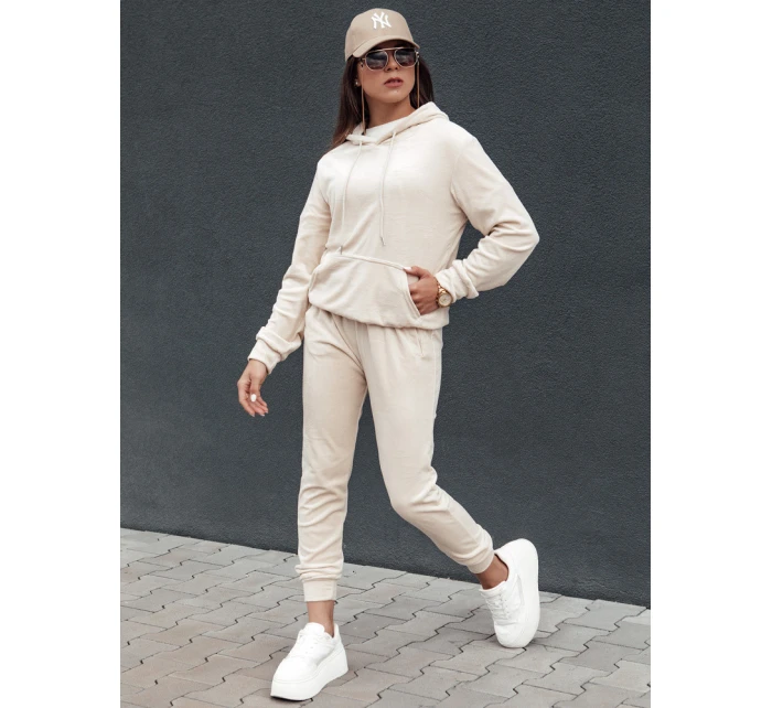 Dámský velurový komplet RELAX FIT ecru Dstreet model 21978652 - FashionStreet