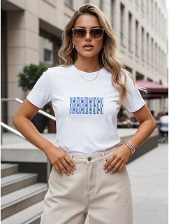 Dámske bavlnené tričko s grafickým vzorom, biele, FashionStreet NX8015RY