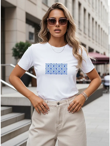 Dámske bavlnené tričko s grafickým vzorom, biele, FashionStreet NX8015RY Dámske bavlnené tričko s grafickým vzorom, biele, FashionStreet NX8015RY