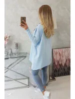 Oversize mikina s asymetrickými boky modrá Oversize mikina s asymetrickými boky modrá