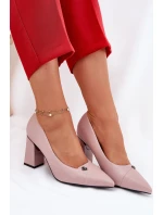 Czółenka Na Słupku Eleganckie Vinceza 62224 Różowe