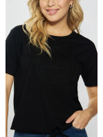 Monnari Blúzky Bavlnené tričko s logom Black