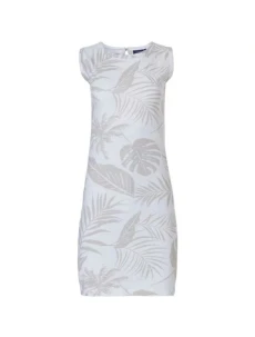 Dámska nočná košeľa 10231-140-1 bielo-béžová listy - Pastunette