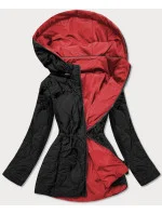 Tmavo modro-červená obojstranná dámska prešívaná bunda (MHM-W589)