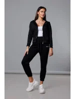 Čierny dámsky komplet - krátka mikina a nohavice (YP-1107)