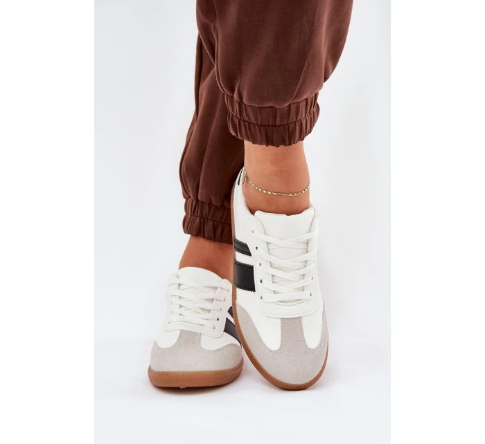 Niskie Sneakersy Damskie Z Eko Skóry Białe Nonalorin