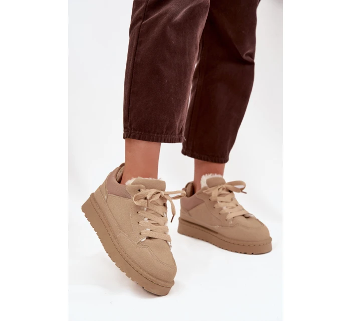 Dámské tenisky s teplou podšívkou Béžové Cyrissa